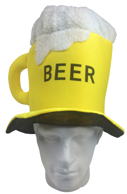 BEER HAT Drinking Mug Party Costume Accessory Fancy Dress Cap Halloween Unisex V563-CMA-BEERHAT