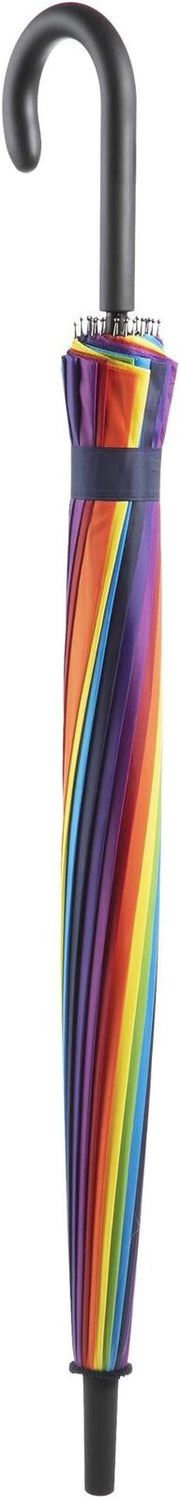 120cm Diameter RAINBOW UMBRELLA Rain Sun Colourful Parasol Long Shaft - Curved V563-CMA-CURVED_RBW_UMB-120CM