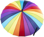 120cm Diameter RAINBOW UMBRELLA Rain Sun Colourful Parasol Long Shaft - Curved V563-CMA-CURVED_RBW_UMB-120CM