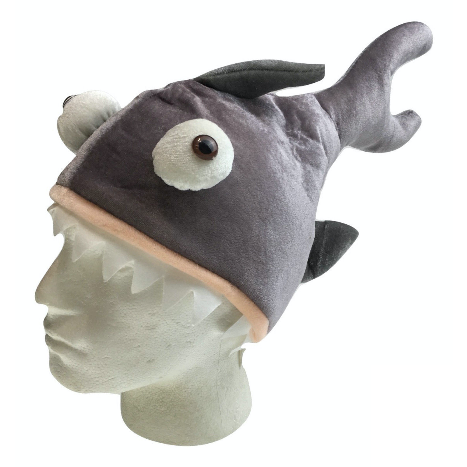 SHARK HAT Costume Accessory Fish Halloween Fancy Dress Up Party Cap Headgear V563-CMA-SHARKHAT