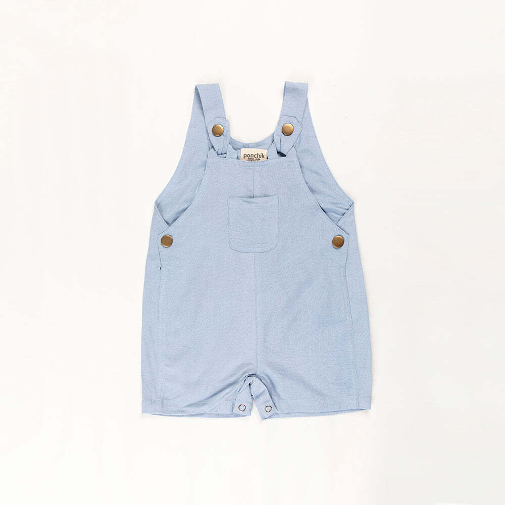 Ponchik Babies + Kids - Cotton Dungaree Overalls - Capri Blue - 3-6 months V563-COTDUNGAREE-CAPBLU-3_6