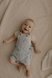 Ponchik Babies + Kids - Cotton Dungaree Overalls - Capri Blue - 3-6 months V563-COTDUNGAREE-CAPBLU-3_6