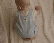Ponchik Babies + Kids - Cotton Dungaree Overalls - Capri Blue - 3-6 months V563-COTDUNGAREE-CAPBLU-3_6