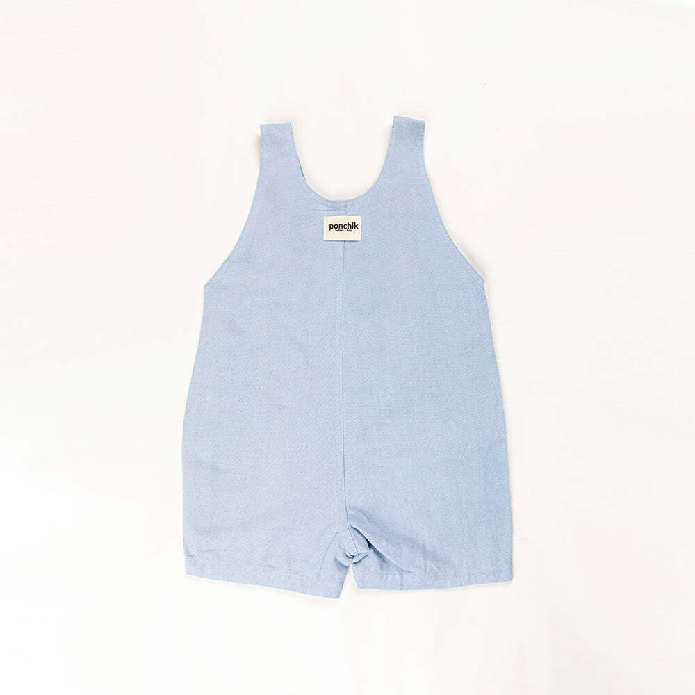 Ponchik Babies + Kids - Cotton Dungaree Overalls - Capri Blue - 3-6 months V563-COTDUNGAREE-CAPBLU-3_6