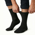 1x Pair COTTON Rich LOOSE TOP SOCKS Circulation Diabetic Comfort in Black - 6-11 V563-COTTONLTSOX-BLK6-11