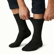1x Pair COTTON Rich LOOSE TOP SOCKS Circulation Diabetic Comfort in Black - 6-11 V563-COTTONLTSOX-BLK6-11