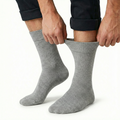 1x Pair COTTON Rich LOOSE TOP SOCKS Circulation Diabetic Comfort in Grey - 11-14 V563-COTTONLTSOX-GRY11-14