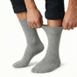 1x Pair COTTON Rich LOOSE TOP SOCKS Circulation Diabetic Comfort in Grey - 11-14 V563-COTTONLTSOX-GRY11-14