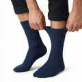 1x Pair COTTON Rich LOOSE TOP SOCKS Circulation Diabetic Comfort in Navy - 2-8 V563-COTTONLTSOX-NVY2-8