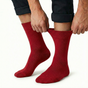 1x Pair COTTON Rich LOOSE TOP SOCKS Circulation Diabetic Comfort in Red - 2-8 V563-COTTONLTSOX-RED2-8
