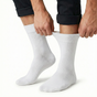 1x Pair COTTON Rich LOOSE TOP SOCKS Circulation Diabetic Comfort in White - 11-14 V563-COTTONLTSOX-WH11-14