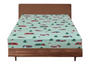 Queen Luxury 100% Cotton Flannelette Fitted Bed Sheet Flannel - Trees/Caravan V563-D002-QUEEN