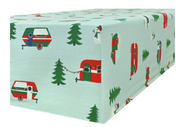Queen Luxury 100% Cotton Flannelette Fitted Bed Sheet Flannel - Trees/Caravan V563-D002-QUEEN