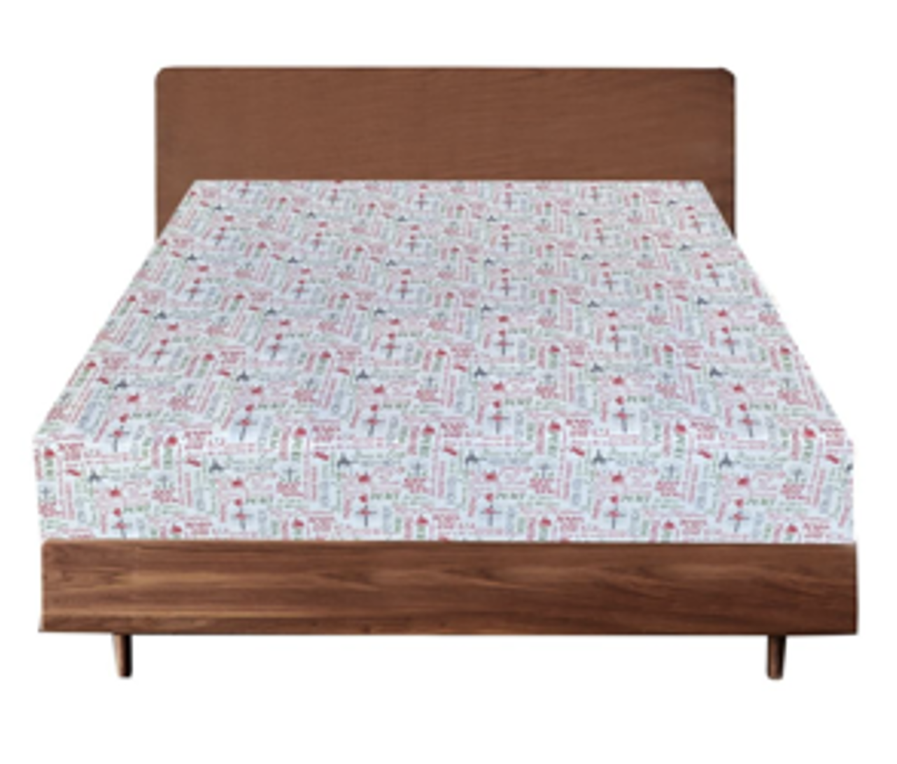 Queen Luxury 100% Cotton Flannelette Fitted Bed Sheet Xmas Flannel - Christmas V563-D012-QUEEN
