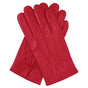 Dents Mens Genuine Full Grain Leather Gloves 3 Point Stitch Fleece Lined Warm Winter in Red - Small V563-DENTS-75-0003-RED-S