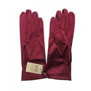 DENTS Wrist Length Satin Evening Gloves Wedding Stretch Formal Bridal in Wine Red V563-DENTS-76-0002-WINERED