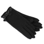 DENTS Womens Soft Feel Fleece Gloves w/ Ruffle Cuff & Button - Black - One Size V563-DENTS-76-0021-BLK-ONESIZE