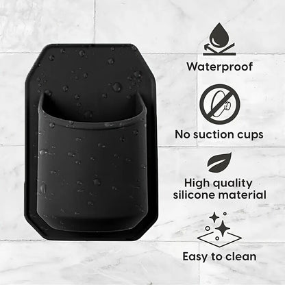 Silicone Shower Beer Holder Wall Mounted Beverage Can Rack Self Adhesive in Black V563-DU3227351