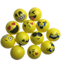 12 EMOJI FACE STRESS BALLS Hand Relief Squeeze Tension Reliever Soft Smiley 70mm V563-EMOJI-STRESSBALLS-1PK