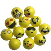 12 EMOJI FACE STRESS BALLS Hand Relief Squeeze Tension Reliever Soft Smiley 70mm V563-EMOJI-STRESSBALLS-1PK