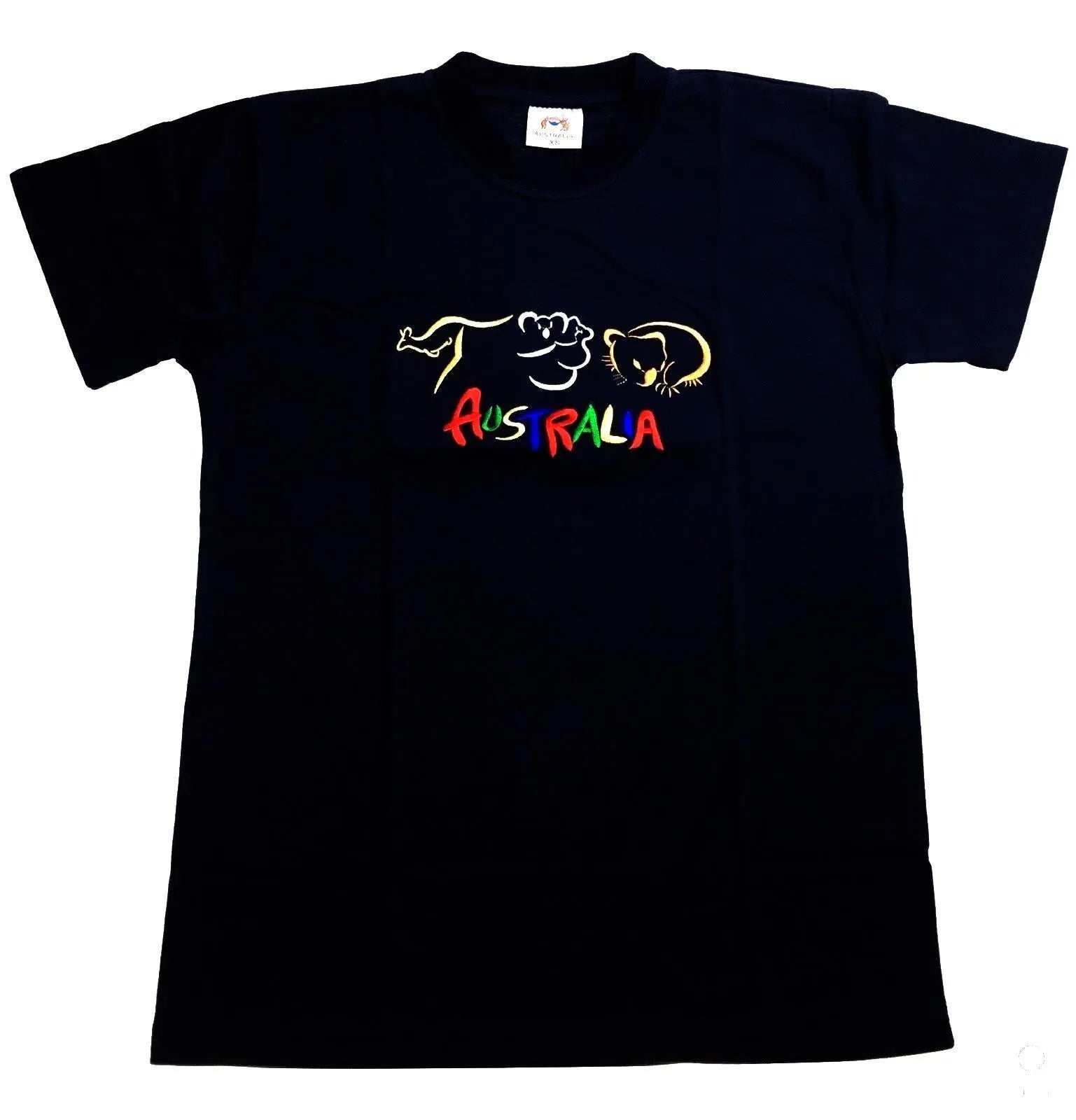 Adult Australia T Shirt Kangaroo Koala 100% Cotton Souvenir Tee Top - Black - S V563-ET1-BLK-S