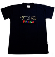 Adult Australia T Shirt Kangaroo Koala 100% Cotton Souvenir Tee Top - Black - XL V563-ET1-BLK-XL
