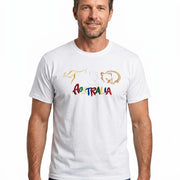 Adult Australia T Shirt Kangaroo Koala 100% Cotton Souvenir Tee Top - White - XL V563-ET1-WHT-XL
