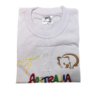 Adult Australia T Shirt Kangaroo Koala 100% Cotton Souvenir Tee Top - White - XL V563-ET1-WHT-XL