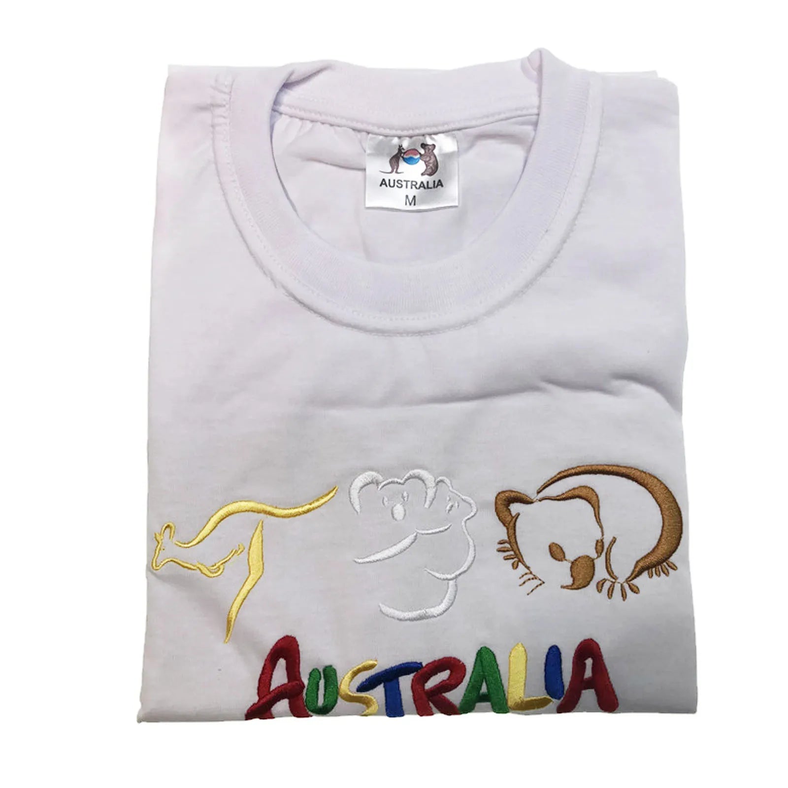 Adult Australia T Shirt Kangaroo Koala 100% Cotton Souvenir Tee Top - White - XL V563-ET1-WHT-XL