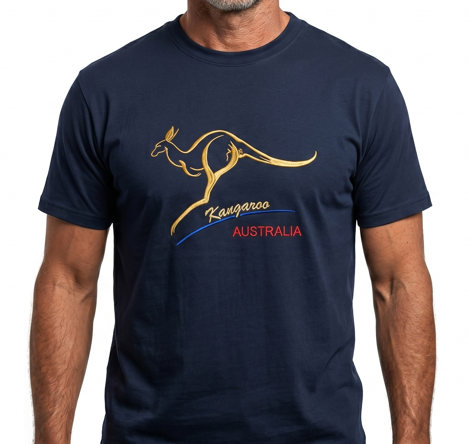 Adult Australian Kangaroo T Shirt Australia Day 100% Cotton Souvenir Tee Top - Navy - XL V563-ET10-NAVY-XL