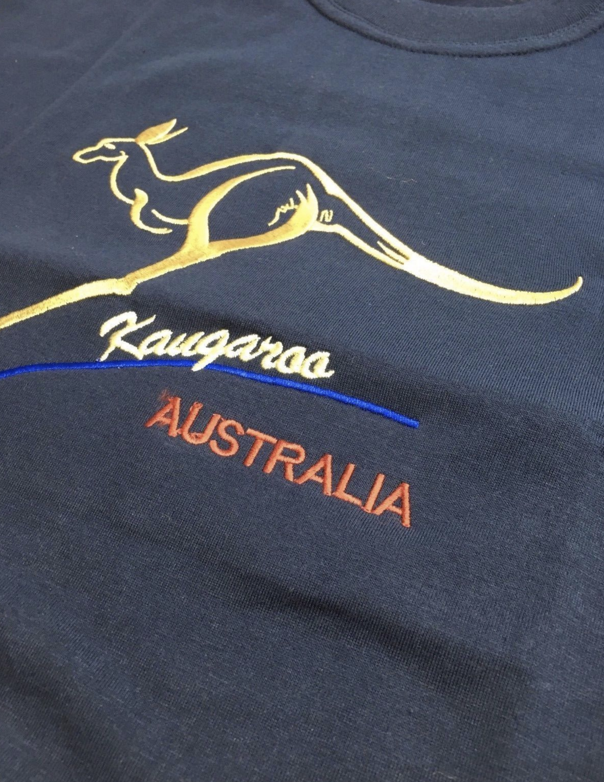 Adult Australian Kangaroo T Shirt Australia Day 100% Cotton Souvenir Tee Top - Navy - XL V563-ET10-NAVY-XL