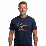 Adult Australian Kangaroo T Shirt Australia Day 100% Cotton Souvenir Tee Top - Navy - XL V563-ET10-NAVY-XL