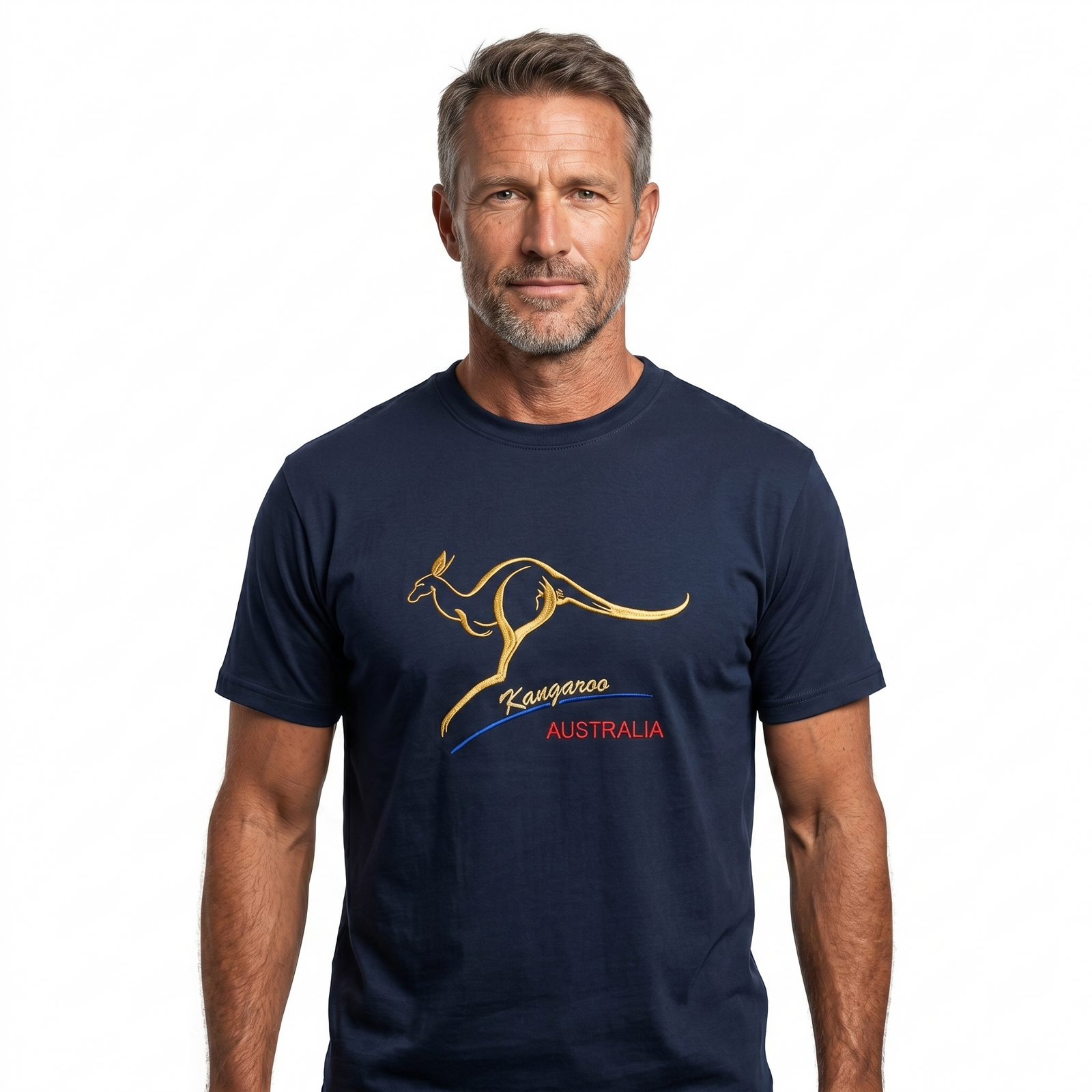 Adult Australian Kangaroo T Shirt Australia Day 100% Cotton Souvenir Tee Top - Navy - XL V563-ET10-NAVY-XL