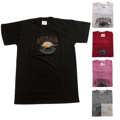Adult Australia Kangaroo T Shirt Australia Day Souvenir Tee Top 100% Cotton - Grey - S V563-ET15-GRY-S