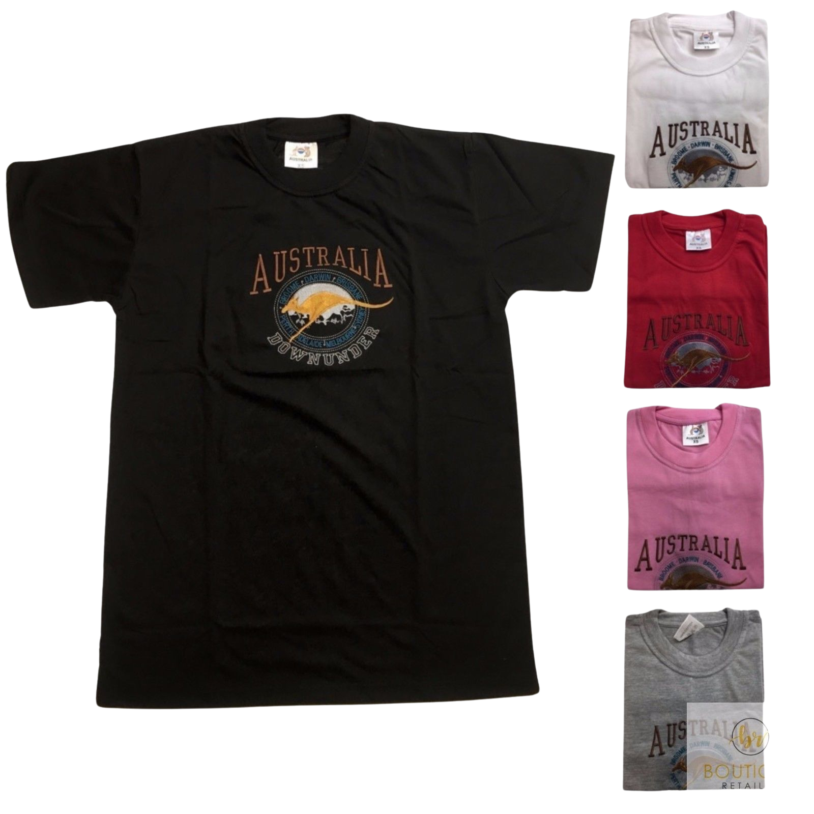 Adult Australia Kangaroo T Shirt Australia Day Souvenir Tee Top 100% Cotton - Grey - XL V563-ET15-GRY-XL
