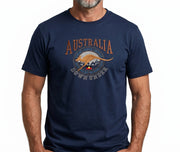 Adult Australia Kangaroo T Shirt Australia Day Souvenir Tee Top 100% Cotton - Navy - M V563-ET15-NVY-M