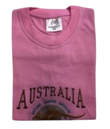 Adult Australia Kangaroo T Shirt Australia Day Souvenir Tee Top 100% Cotton - Pink - S V563-ET15-PNK-S