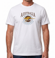 Adult Australia Kangaroo T Shirt Australia Day Souvenir Tee Top 100% Cotton - White - XS V563-ET15-WHT-XS
