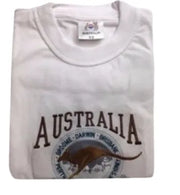 Adult Australia Kangaroo T Shirt Australia Day Souvenir Tee Top 100% Cotton - White - XXL V563-ET15-WHT-XXL