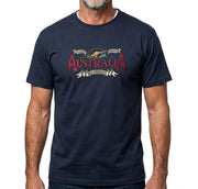 Mens Australia Wilderness T Shirt Souvenir Tee Top 100% Cotton - Navy Blue - M V563-ET19-NVYBLU-M