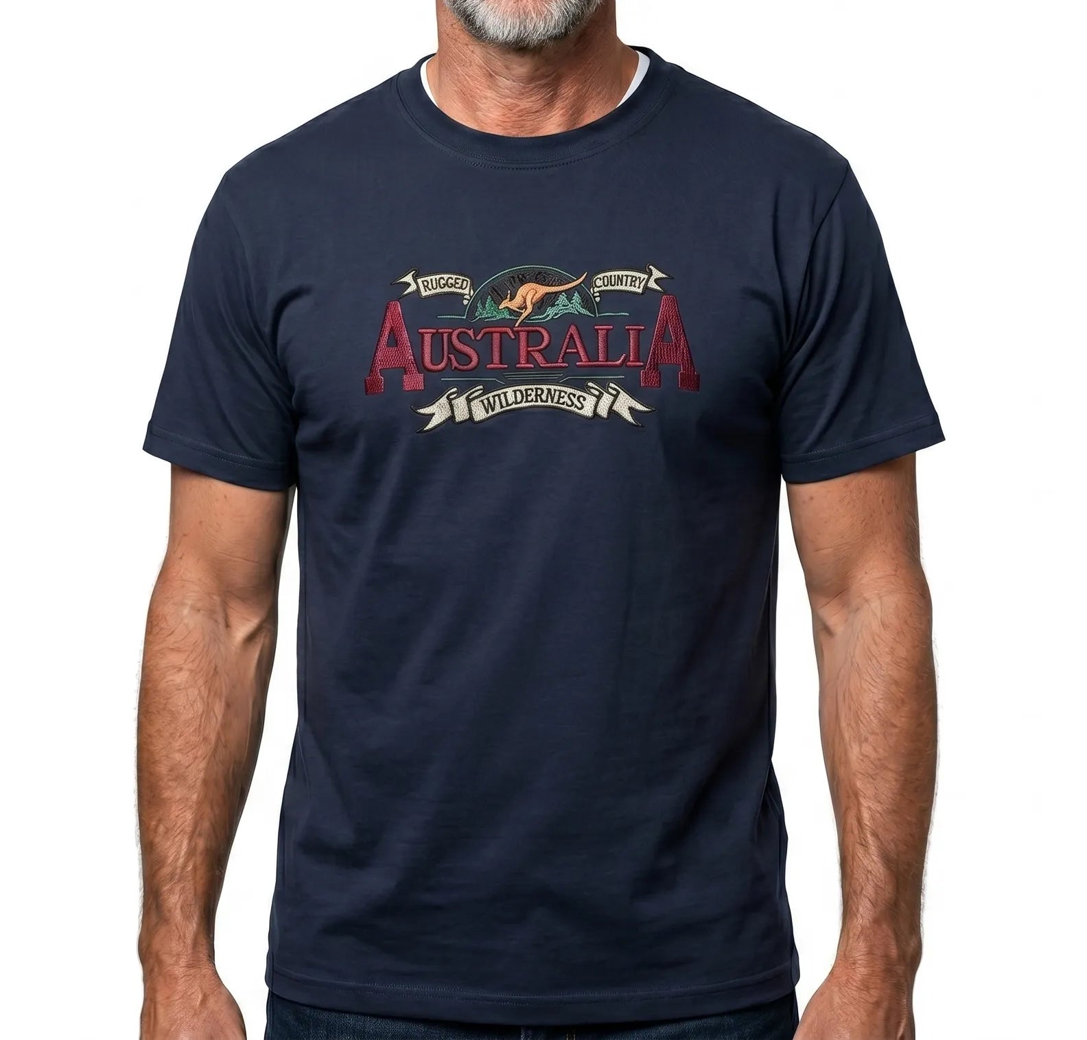 Mens Australia Wilderness T Shirt Souvenir Tee Top 100% Cotton - Navy Blue - S V563-ET19-NVYBLU-S