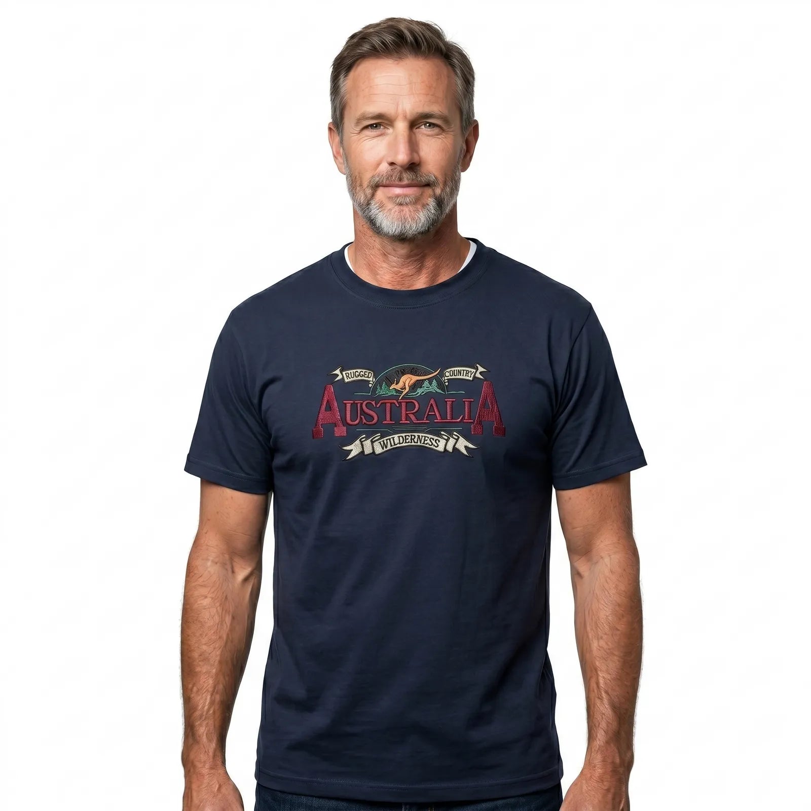 Mens Australia Wilderness T Shirt Souvenir Tee Top 100% Cotton - Navy Blue - S V563-ET19-NVYBLU-S