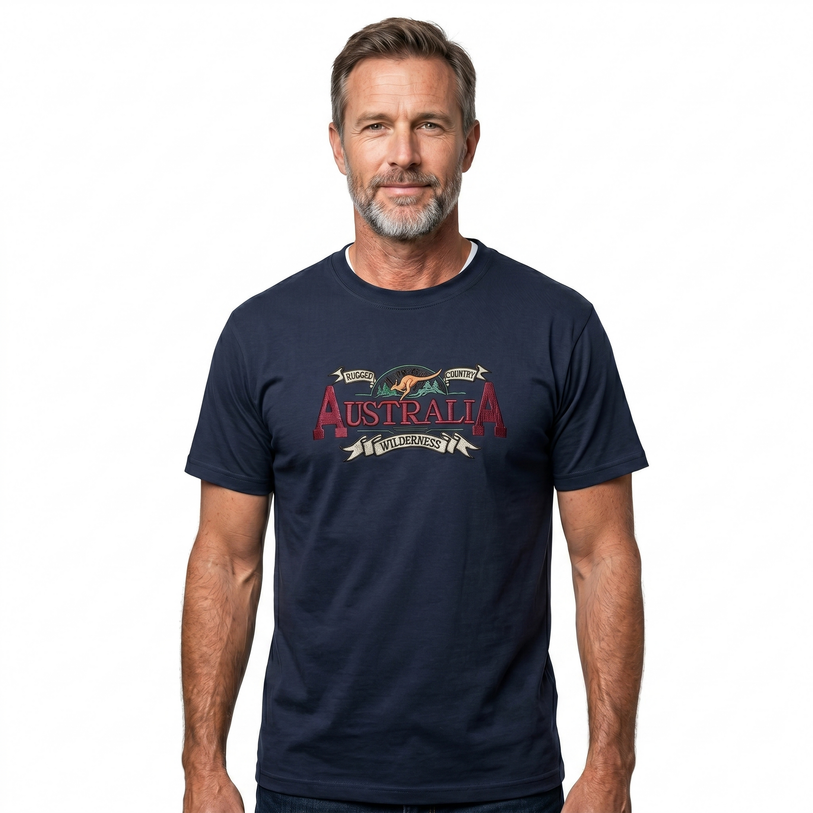 Mens Australia Wilderness T Shirt Souvenir Tee Top 100% Cotton - Navy Blue - XL V563-ET19-NVYBLU-XL