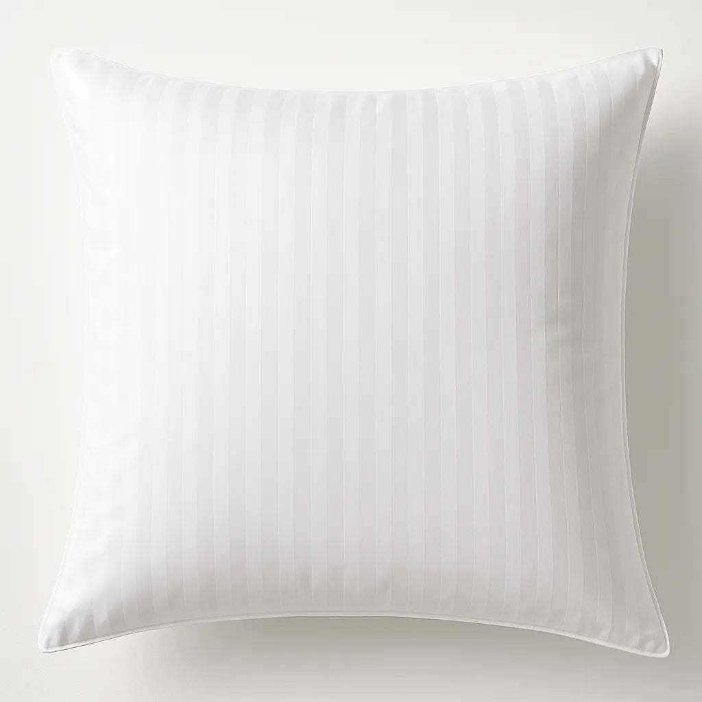 100% Cotton European Pillowcase 400 Thread Count Hotel Quality - Striped White (65x65cm V563-EURO-PLW-CASE-1PCS