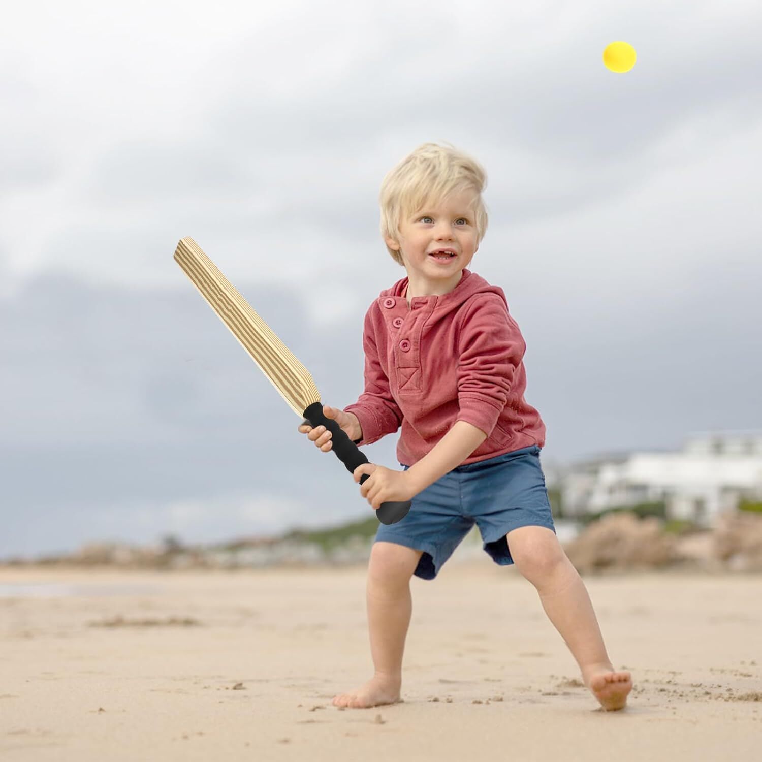 Kids Soft Foam Sturdy Cricket Bat & Ball Set 58cm Backyard Beach Sports Toy Kit V563-FA3866