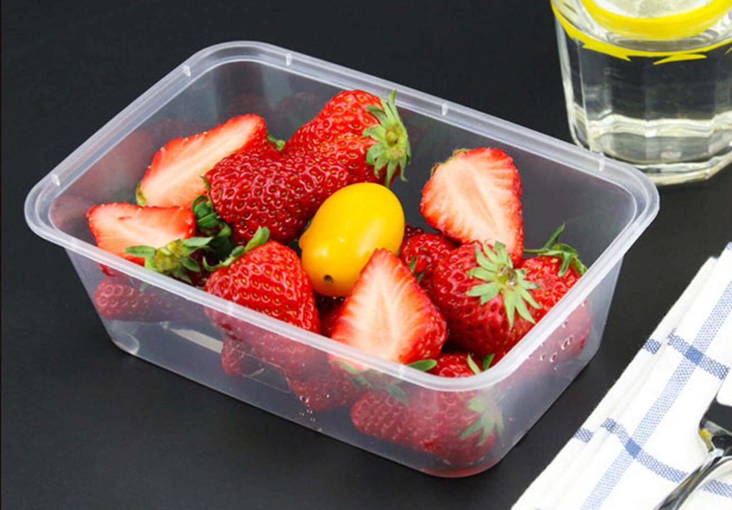 96pcs 2000ml Reusable Food Containers Plastic Meal Prep Storage w/ Lids - BPA Free (246*157*67mm) V563-FC2000-8-12PK