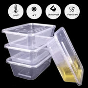 96pcs 2000ml Reusable Food Containers Plastic Meal Prep Storage w/ Lids - BPA Free (246*157*67mm) V563-FC2000-8-12PK