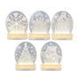 CarolCraft Christmas LED Acrylic USB Lamp Set of 5 Decoration Ornament Xmas Gift V563-FES-001-TAB-SET