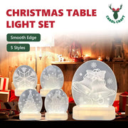 CarolCraft Christmas LED Acrylic USB Lamp Set of 5 Decoration Ornament Xmas Gift V563-FES-001-TAB-SET