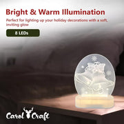 CarolCraft Christmas LED Acrylic USB Lamp Set of 5 Decoration Ornament Xmas Gift V563-FES-001-TAB-SET